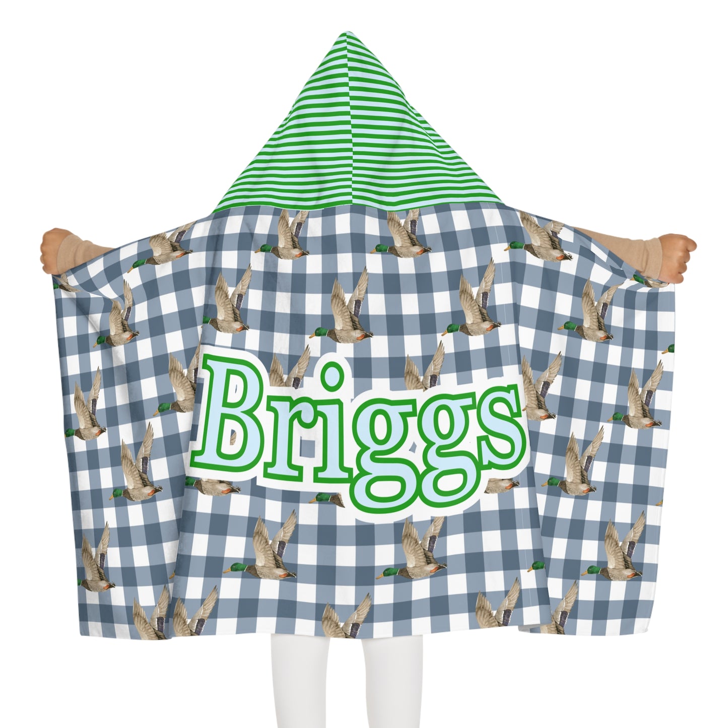 Briggs’ mallard check hooded towel
