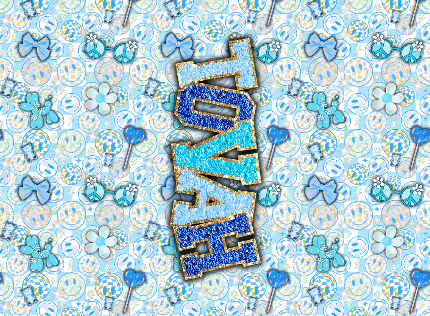 218- pastel blue smileys