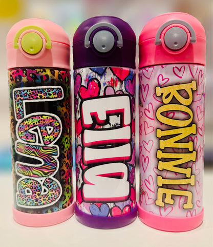 Personalized 12oz Leakproof Kids Tumbler | Custom Name Water Bottle for School & Camp