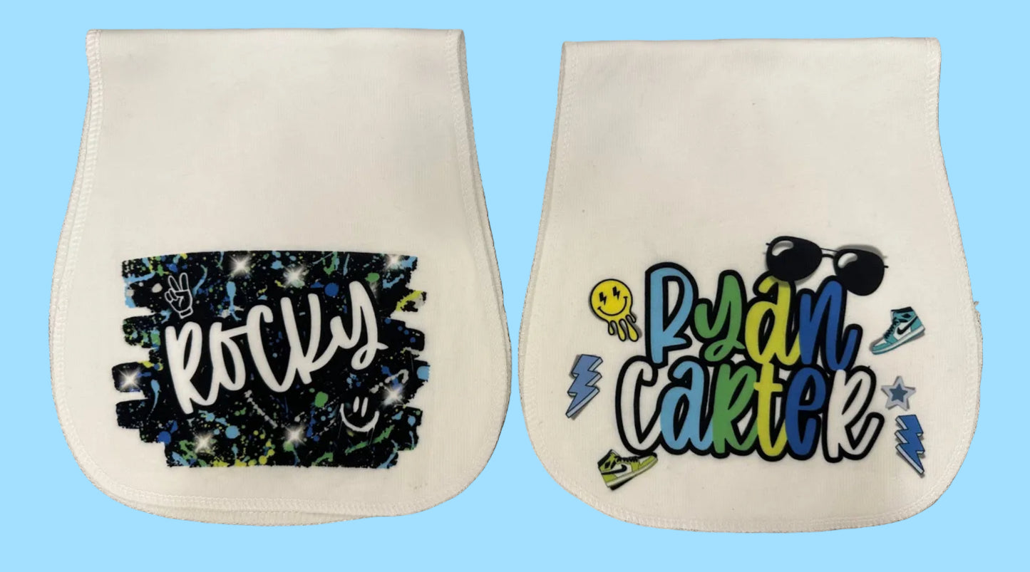 Personalized Baby Burp Cloths | Custom Name or Initial