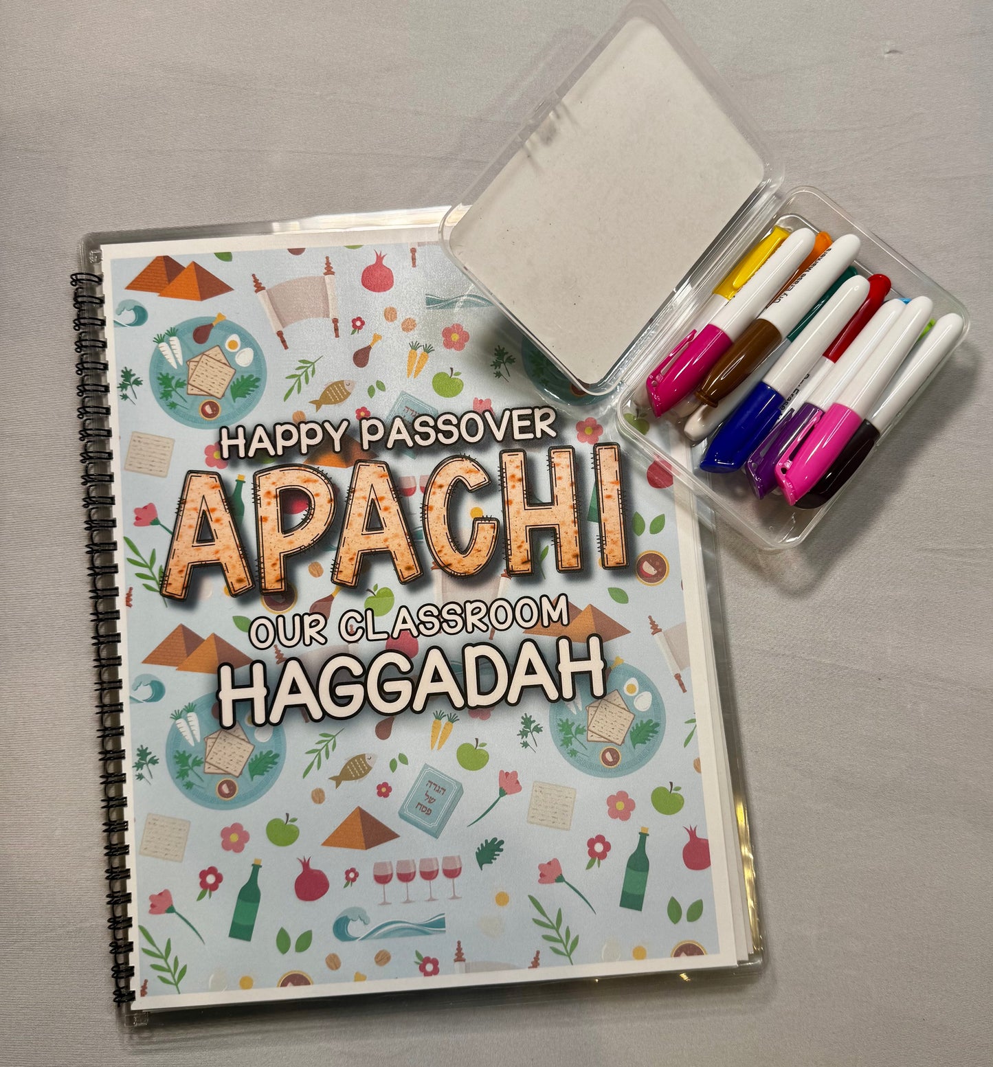 Reusable Kids Coloring Haggadah + Dry Erase Markers | Passover Activity Book