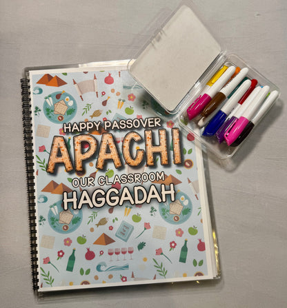 Reusable Kids Coloring Haggadah + Dry Erase Markers | Passover Activity Book