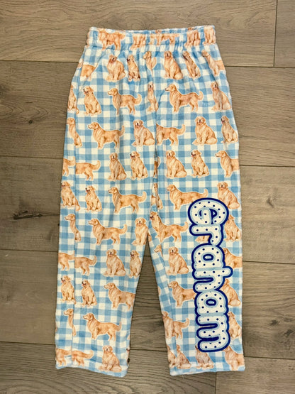Custom Fuzzy Pajama Pants | Personalized Plush Lounge Pants for Kids & Adults