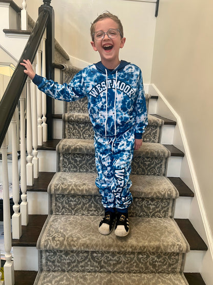 Custom School Spirit Tie Dye Hoodie Set 🎨 | Personalized Kids Hoodie + Joggers | Any School Colors