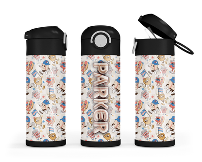 Northbrook Action Baseball Custom Kids Bottle | 12oz Leakproof Water Bottle