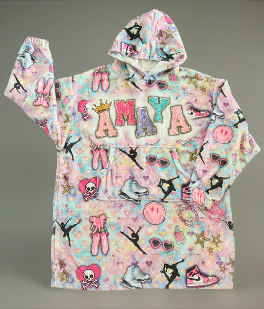 Kids cozy blanket hoodie
