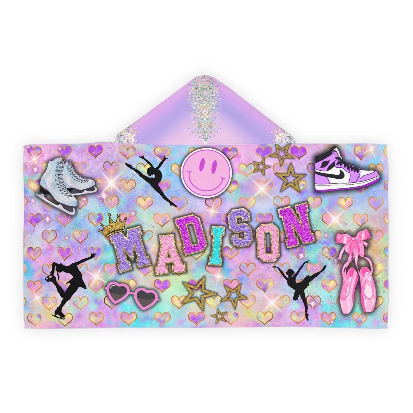 Madison’s dance and ice skate hooded towel