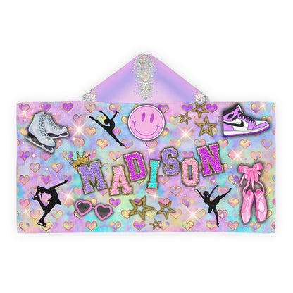 Madison’s dance and ice skate hooded towel