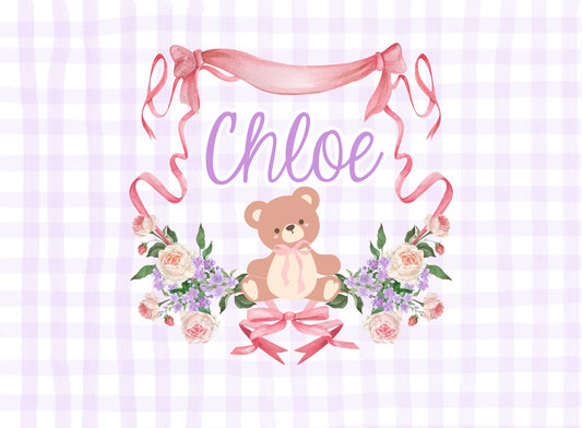 049- pink and purple teddy bear