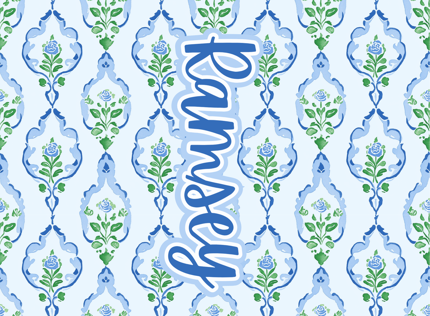 225- abstract blue and green floral
