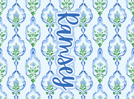 225- abstract blue and green floral
