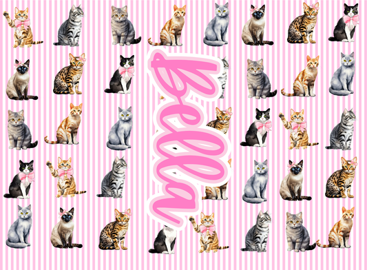 096- seersucker pink cats