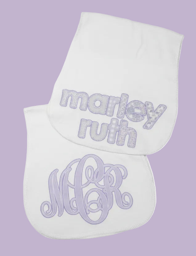 Personalized Baby Burp Cloths | Custom Name or Initial