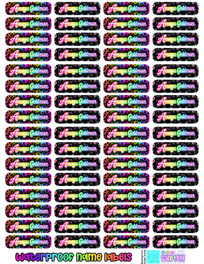 Waterproof Name Labels for Hard Surfaces (Set of 64) | Small Rectangle Labels