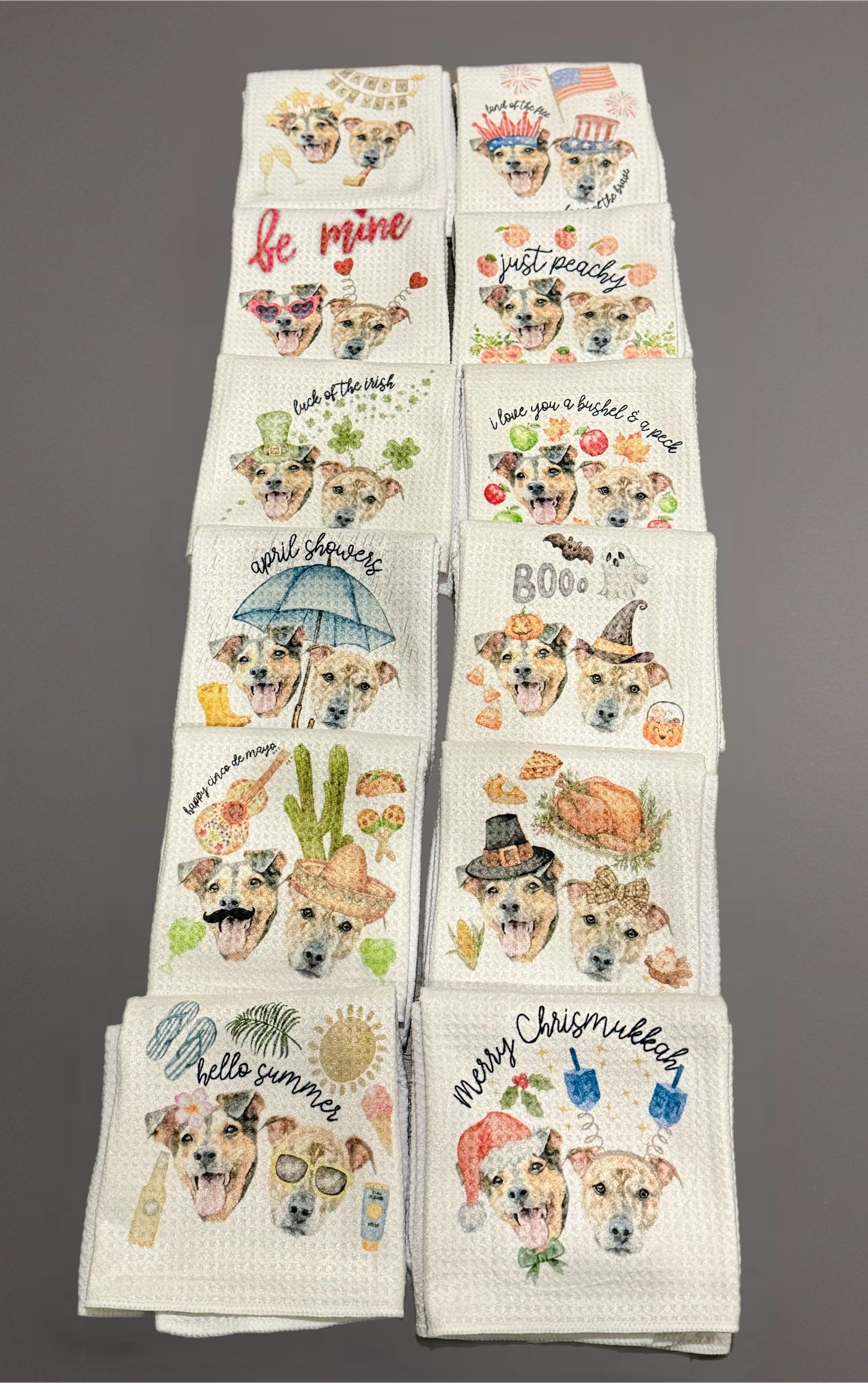 Custom face kitchen towels