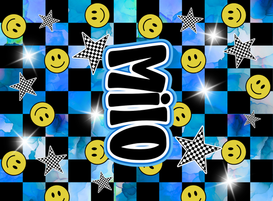 012- blue checkered smiles