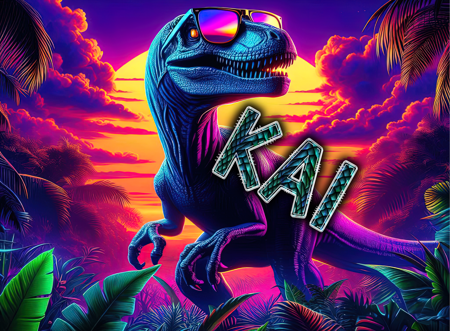 110- purple sunset dino