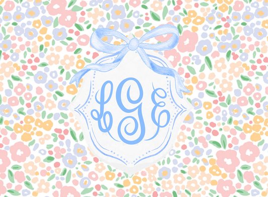 054- ditsy floral with crest