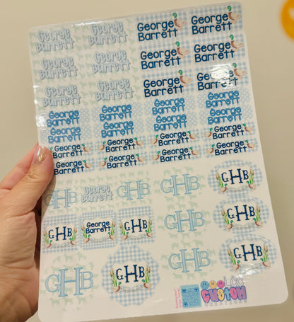 Custom Waterproof Name Label Kit (42 Labels) | Dishwasher Safe Labels for Bottles, Lunch Boxes & School Supplies