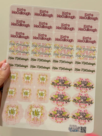 Custom Waterproof Name Label Kit (42 Labels) | Dishwasher Safe Labels for Bottles, Lunch Boxes & School Supplies