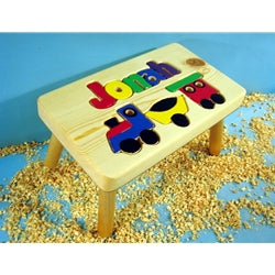 Natural Wood Themed Name Puzzle Stool