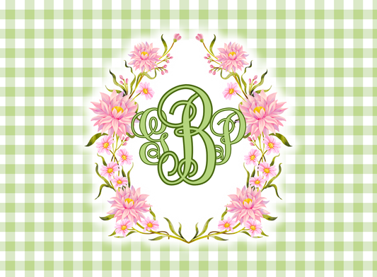 055- pink and green wreath