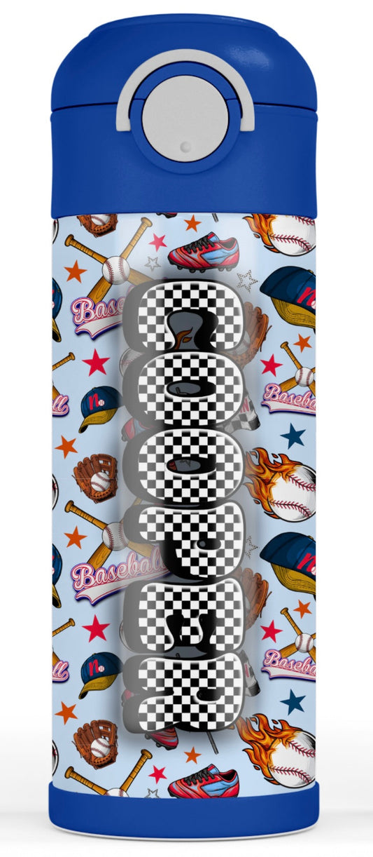 Northbrook Action Baseball Custom Kids Bottle | 12oz Leakproof Water Bottle