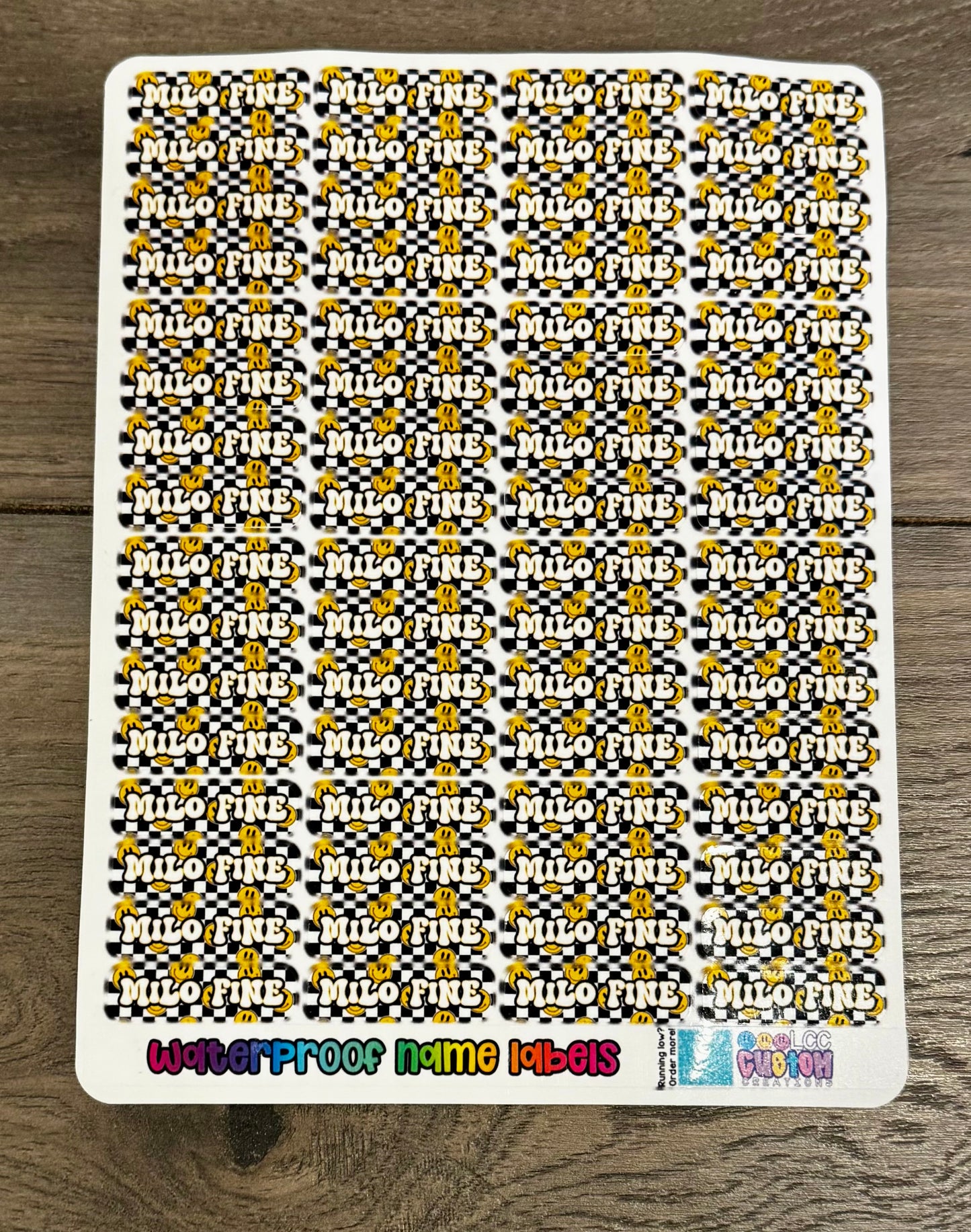 Waterproof Name Labels for Hard Surfaces (Set of 64) | Small Rectangle Labels