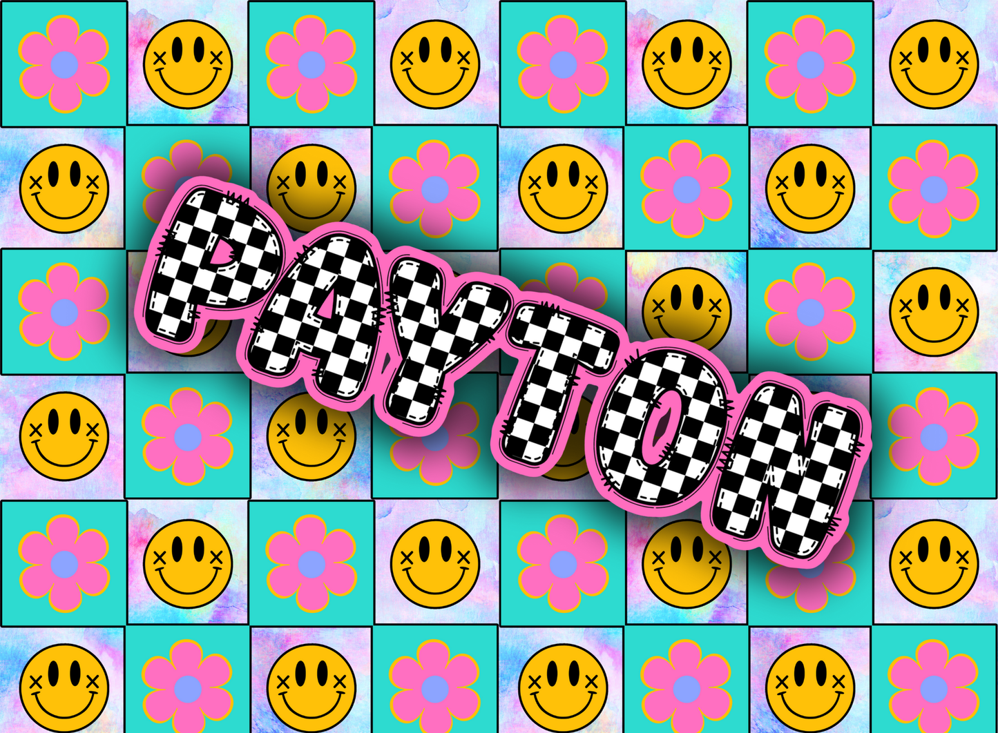 019- teal flower smiles