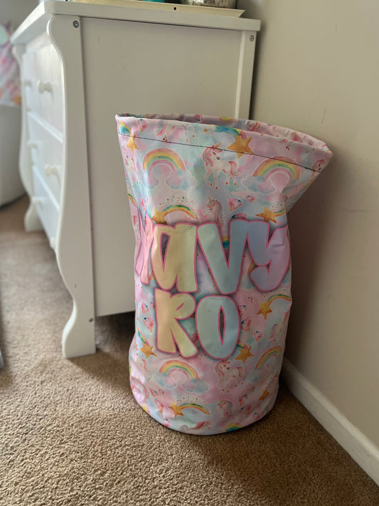 Personalized Kids Laundry Hamper or Toy Bin | Custom Name Laundry Basket | Kids Room Decor | Choose Any LCC Design