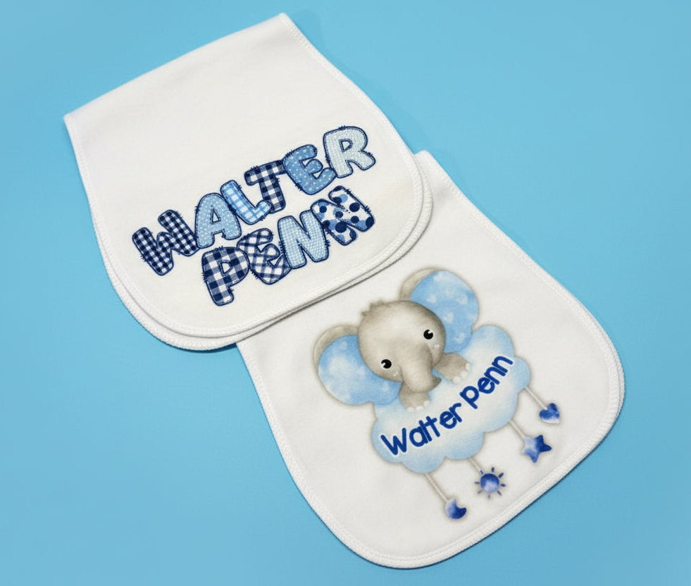 Personalized Baby Burp Cloths | Custom Name or Initial