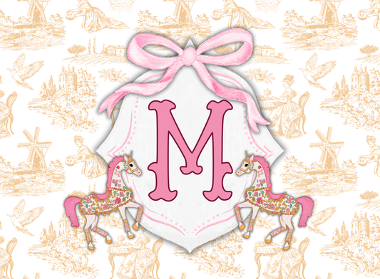 090- pink carousel ponies