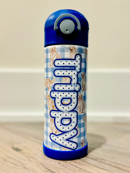 Personalized 12oz Leakproof Kids Tumbler | Custom Name Water Bottle for School & Camp