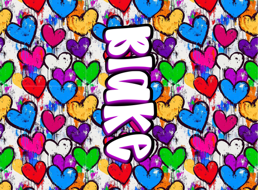 208- rainbow graffiti hearts
