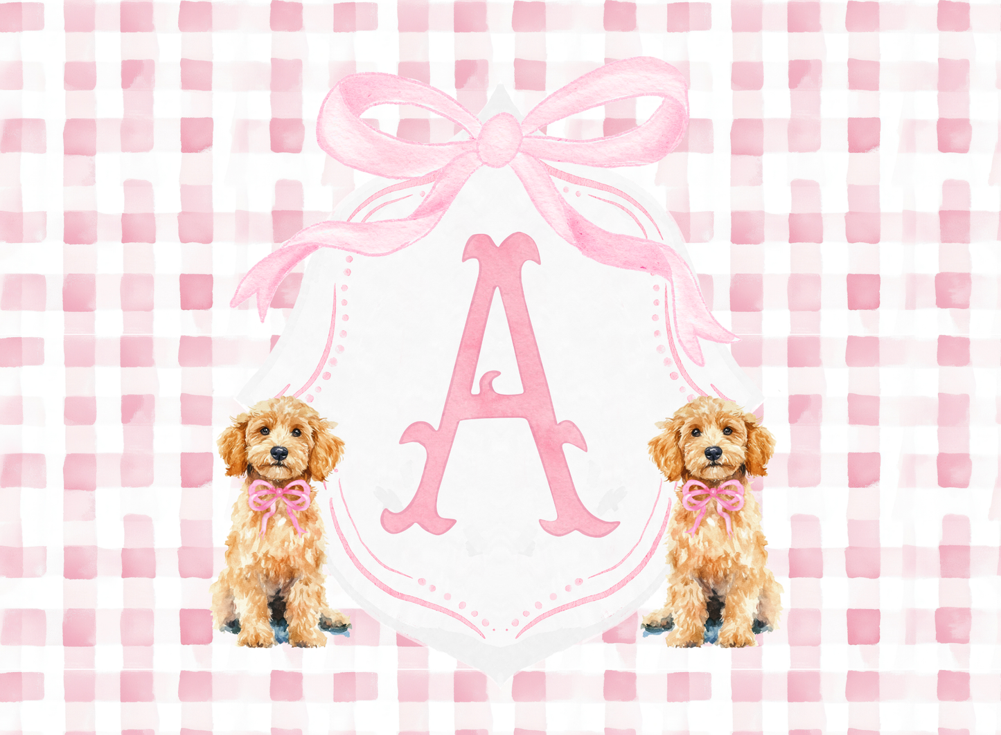 034- pink monogram pup