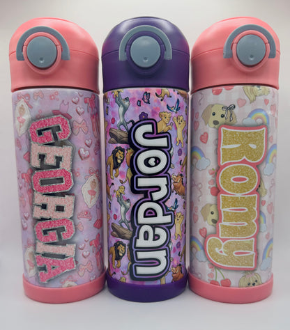 Personalized 12oz Leakproof Kids Tumbler | Custom Name Water Bottle for School & Camp