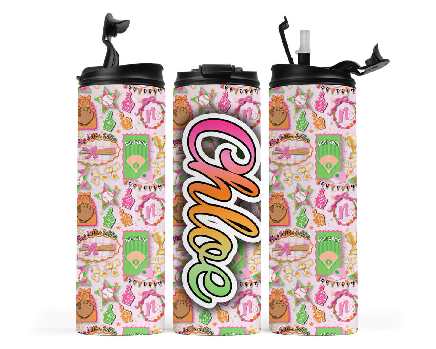 Northbrook Action Baseball Personalized 20oz Sports Water Bottle