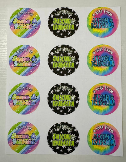 Set of 12 gift stickers