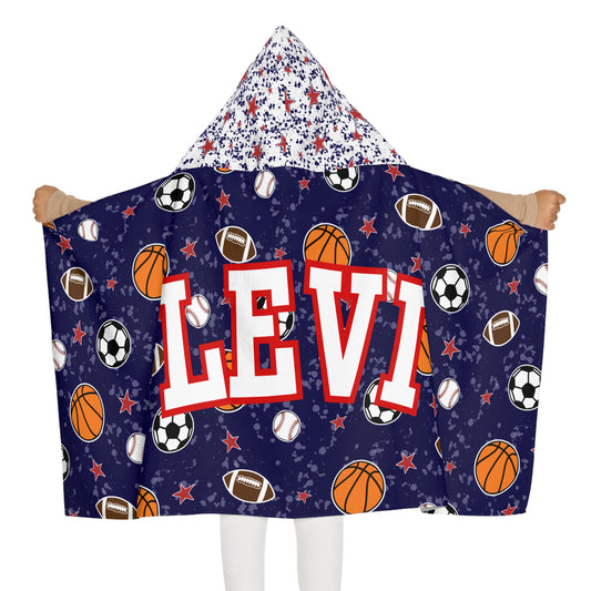 Navy sports hooded towel