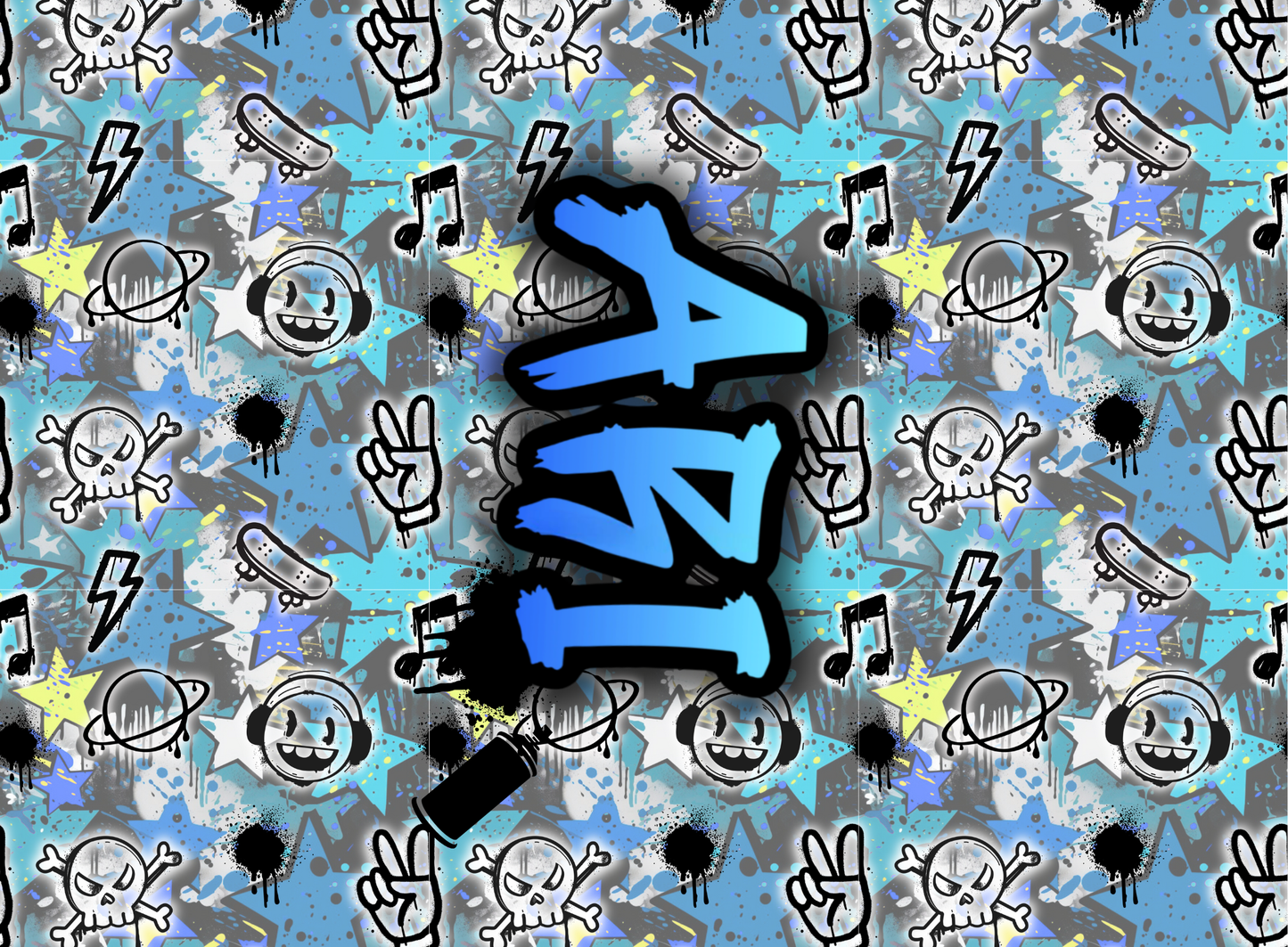 215- blue graffiti