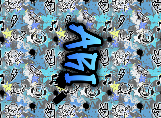 215- blue graffiti