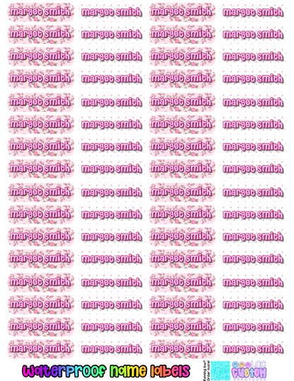Waterproof Name Labels for Hard Surfaces (Set of 64) | Small Rectangle Labels