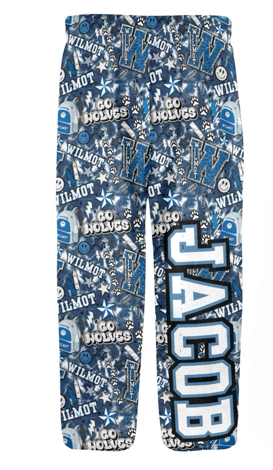 Custom School Spirit Sleepover Pants 💤 | Personalized Kids Lounge Pants | Matching Pajama Pants | Any School Colors