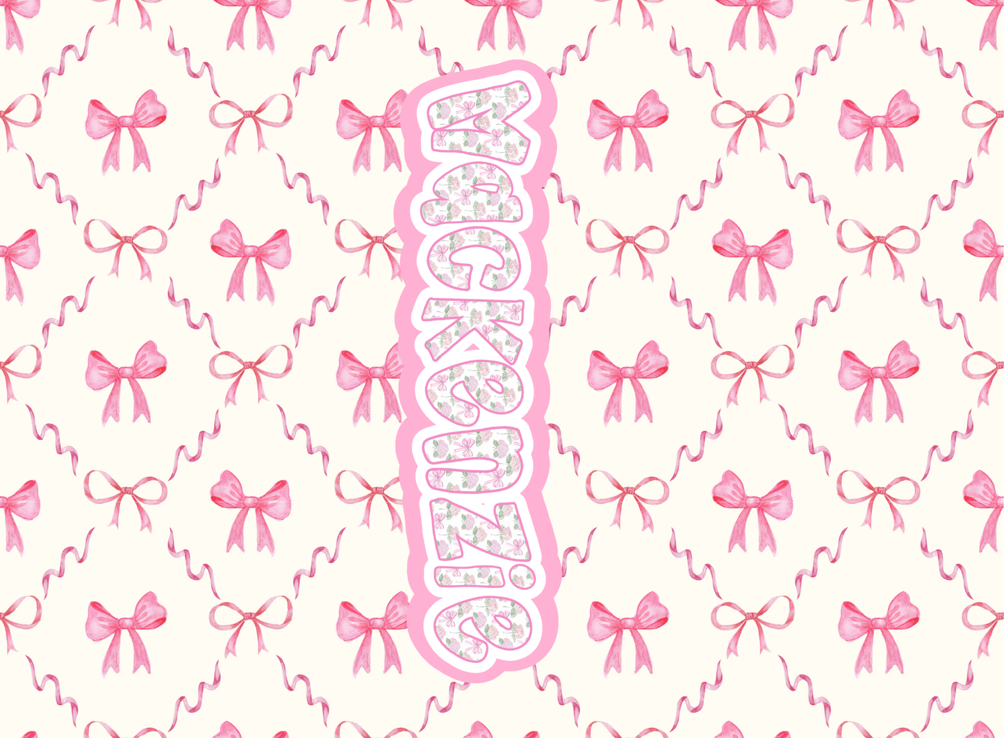 093- pink bows and flowers