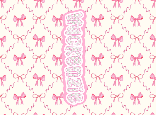 093- pink bows and flowers
