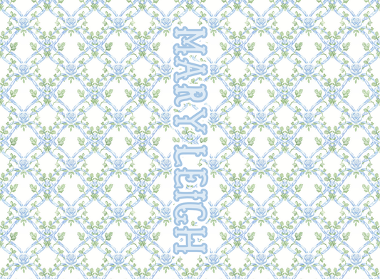 164- blue rose trellis