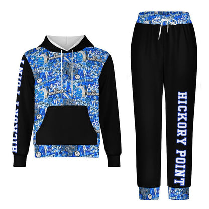 Custom School Spirit Hoodie Set 🖤 | Personalized Hoodie + Joggers | Black + Custom School Design