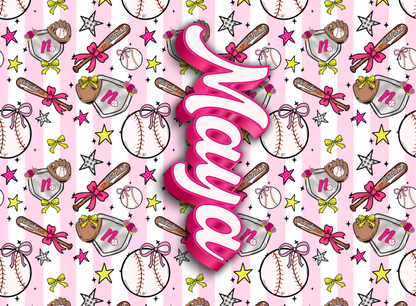 Personalized Baseball Bag Tag | Custom Player Backpack Tag with Mini Bat Charm | Sports Gear Tag