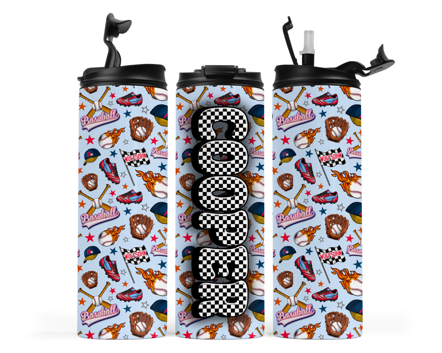 Northbrook Action Baseball Personalized 20oz Sports Water Bottle