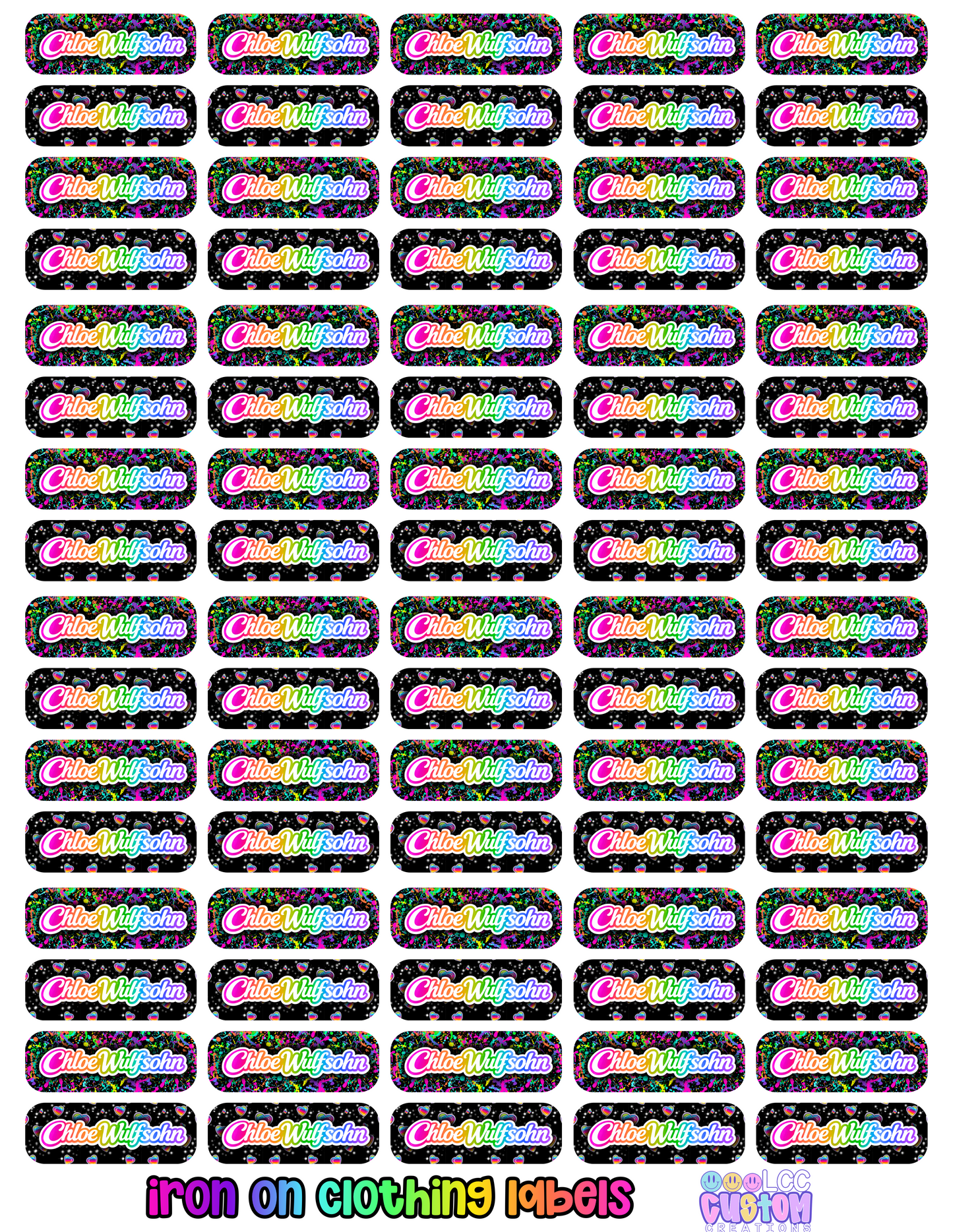 CAMP COLLECTION Iron-On Clothing Labels (Set of 80) | Custom Name Labels